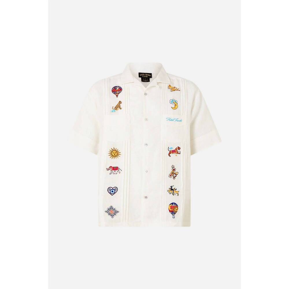 NEW CAMILLA men's embroidered pleated cuban shirt in kapadokya kitsch